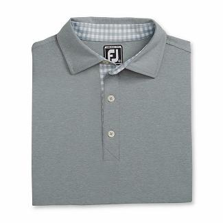 Men's Footjoy Lisle Golf Shirts Grey NZ-544314